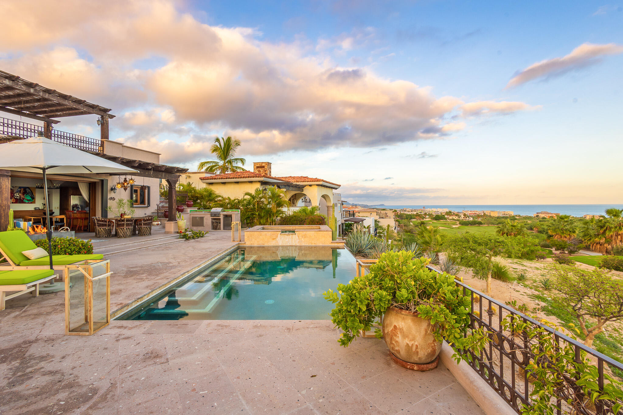 Los Cabos Cabo Colorado Discover modern luxury in this exquisitely designed home, built in 2020 and nestled within the exclusive, beachfront, private gated community of Cabo Colorado in San José del Cabo—just 2 miles from Palmilla Beach. Enjoy the convenience of living just steps from a stunning, sandy private beach within the community.With a striking contemporary aesthetic, this residence features gleaming white marble floors, beautifully appointed marble bathrooms, and captivating ocean for sale