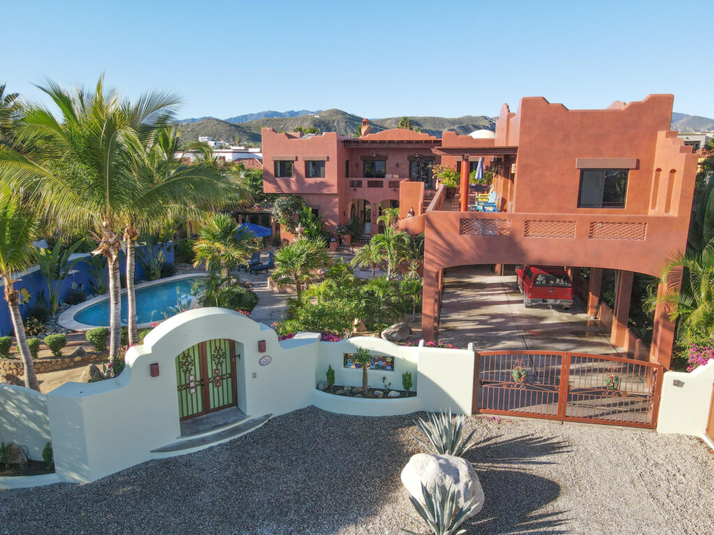 Los Cabos Elias Calles Welcome to Rancho 82 -- a rare 2.4-acre oceanfront property offering 190 feet of Pacific coastline, two charming Baja-style homes, and endless potential. With five titled lots, and easy access from Highway 19, this property could become a family compound, boutique retreat, or collection of oceanfront villas. The main home offers 3 bedrooms and 3 baths; the guest casita includes 3 bedrooms, 2 baths, and a rooftop terrace. Both feature authentic Mexican craftsmanship, handmade tiles, and sweeping ocean – C. de Acceso MiniSuper Munchie, Pacific, BS