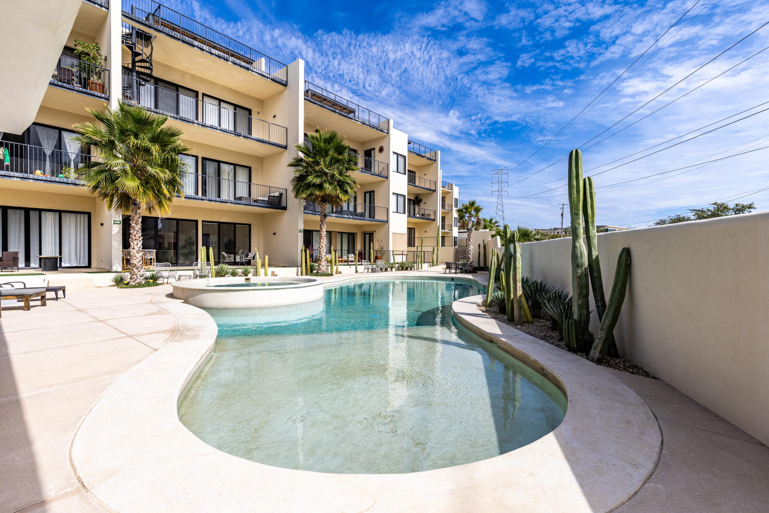 Los Cabos Wen Living Occupancy by December 2025! Experience the pinnacle of luxury living at Wen Living's extraordinary new condominium development in San Jose del Cabo. Nestled alongside the stunning 4th fairway of the prestigious Club Campestre golf course, our community offers an unparalleled resort lifestyle. Visit our incredible development to experience this unique living opportunity firsthand. Immerse yourself in a wealth of amenities, including a breathtaking pool area featuring a rejuvenating jacuzzi and a cozy fire pit. Whether you crave relaxation or activity, our dedicated lap lane is perfect for swimming enthusiasts. Our attentive front desk and lifestyle concierge are always at your service, ensuring every detail of your stay is flawless. Keep in shape at our cutting-edge fitness center... and indulge in exquisite dining at our on-site restaurant, complete with room service for your convenience.Your condominium may be impeccably maintained by our dedicated housekeeping staff, while our spa provides a sanctuary of relaxation with massage salons, plunge pools, and a soothing sauna. Find your zen in our mindfulness area, ideal for yoga and meditation practitioners.Step onto your expansive patio that spans the width of your condominium, providing for sale