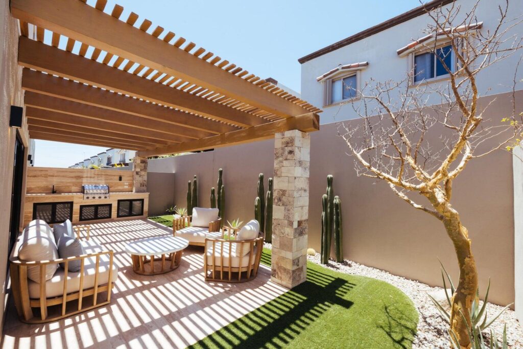 Los Cabos Cabo Bello Located in the desirable gated community of Cabo Bello, this duplex residence offers flexibility, privacy, and excellent income potential. Designed as two fully independent living spaces, the property features a total of five bedrooms, two kitchens, and two BBQ areas, ideal for large families or owners seeking to live in one unit while renting the other.One of Cabo Bello's standout features is its swimmable beach, one of the best in the Tezal area, just minutes away. Known for its security and peaceful atmosphere, the community offers gated access and 24/7 surveillance.Conveniently located near Fresko, Costco, Home Depot, and some of Cabo San Lucas' top restaurants, this property is perfect as a full-time residence, vacation home, or smart investment opportunity. for sale