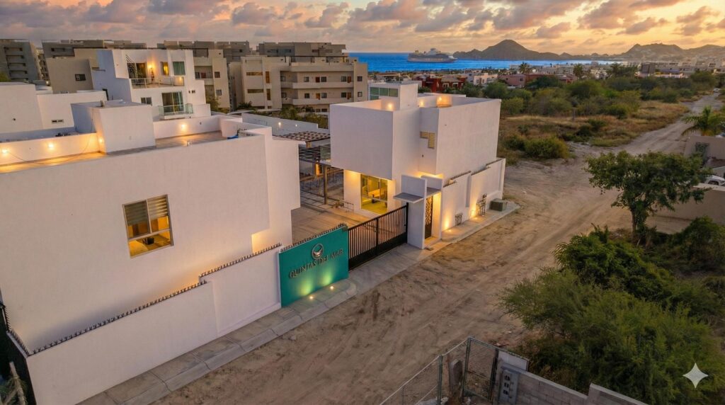 Los Cabos Vista Vela Spacious 3-bedroom, 3.5-bathroom home located just behind Soriana El Tezal. Offered unfurnished, this property features a private rooftop with ocean for sale