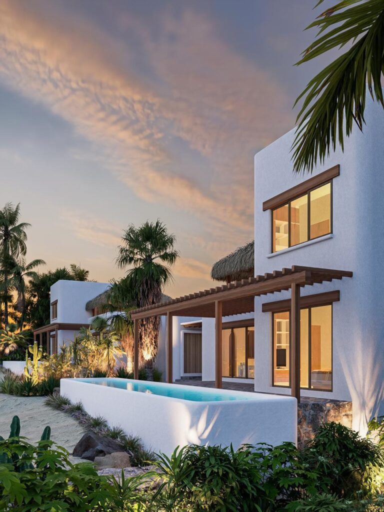 Los Cabos Vista Vela Sunset This property features 4 bedrooms and 4.5 bathrooms, an open-concept living and dining area, and a well-distributed kitchen. The design integrates indoor and outdoor living with a private garden, terrace, and a large private rooftop, perfect to create a lounge, BBQ area, or entertainment space.Additional features include covered parking and generous outdoor areas that enhance the lifestyle experience.Amenities:6 swimming poolsFully equipped fitness centerClubhousePadel and pickleball courtsLandscaped gardens and green areasPutting green24/7 gated securityControlled accessIdeal as a primary residence or investment property in Cabo San Lucas. – Casa Vera, Pacific, Pacific, BS