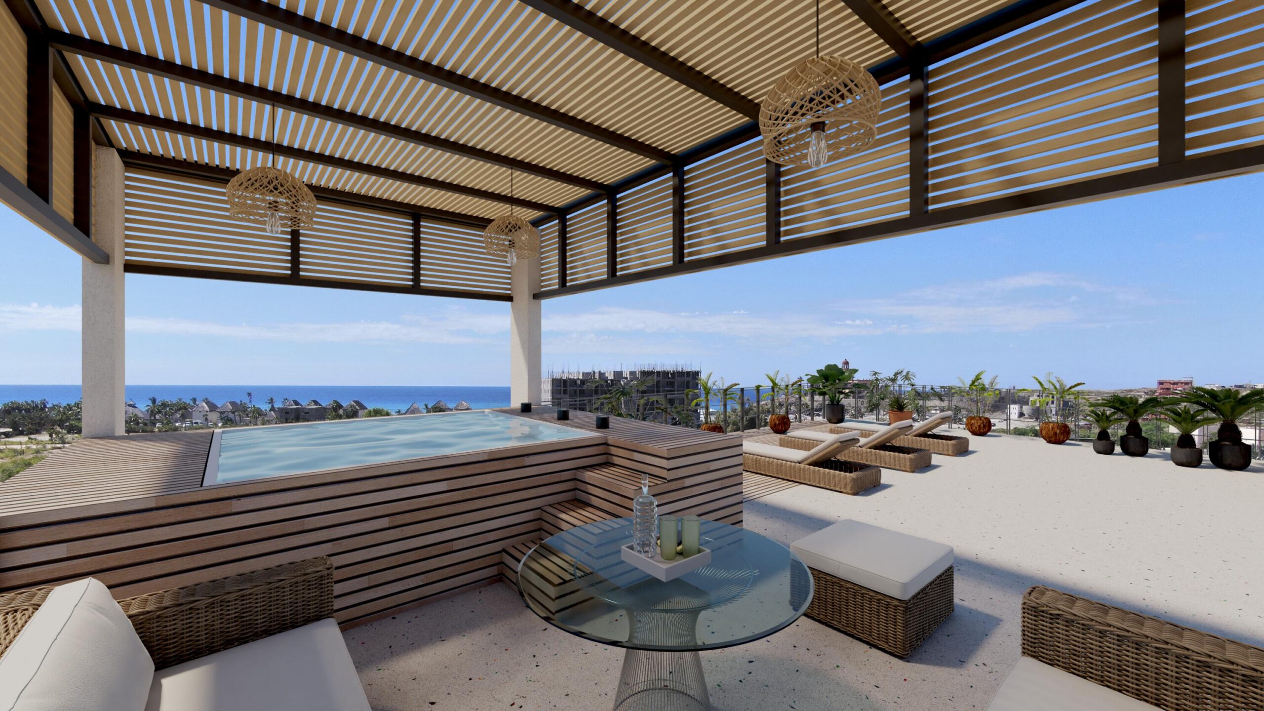Los Cabos Misiones Del Cabo Turnkey modern one-bedroom, one-bath residence located on the third floor of Building 4, one of the most favorably positioned buildings within Misiones, offering elevated and unobstructed ocean and coastline for sale