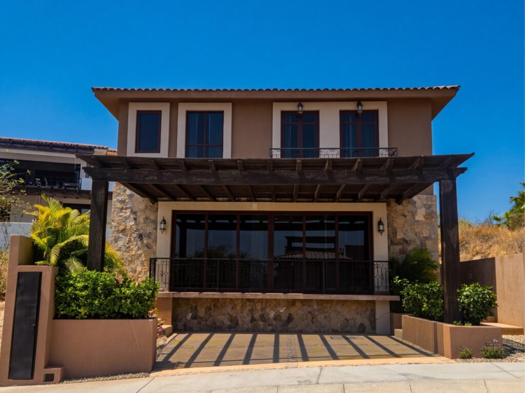 Los Cabos Hacienda Campestre Beautiful 3 bedroom home with additional nanny(maids)quarters, roof top terrace and a garage backing onto the 13th fairway of the prestigious Club Campestre Golf course. Here is your opportunity to own a piece of the established and very sought after community of Hacienda in Campestre. Surrounded by lush green landscape and over head ocean – Club Campestre Vista Hermosa, San Jose del Cabo, BS