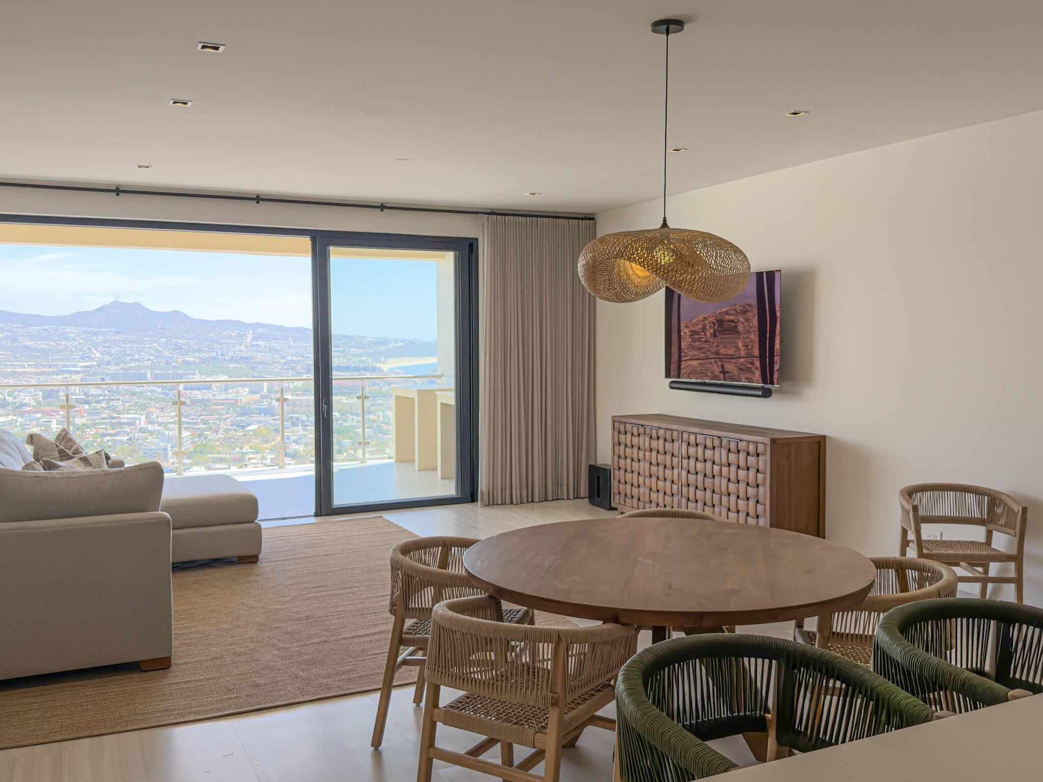 Los Cabos Monteluna Experience elevated living at Monteluna at Pedregal, an exclusive low-density community in Cabo San Lucas. Located on the seventh floor, this condominium is part of a recently completed building and has not been previously occupied, offering a fresh and move-in-ready residence. It features panoramic for sale
