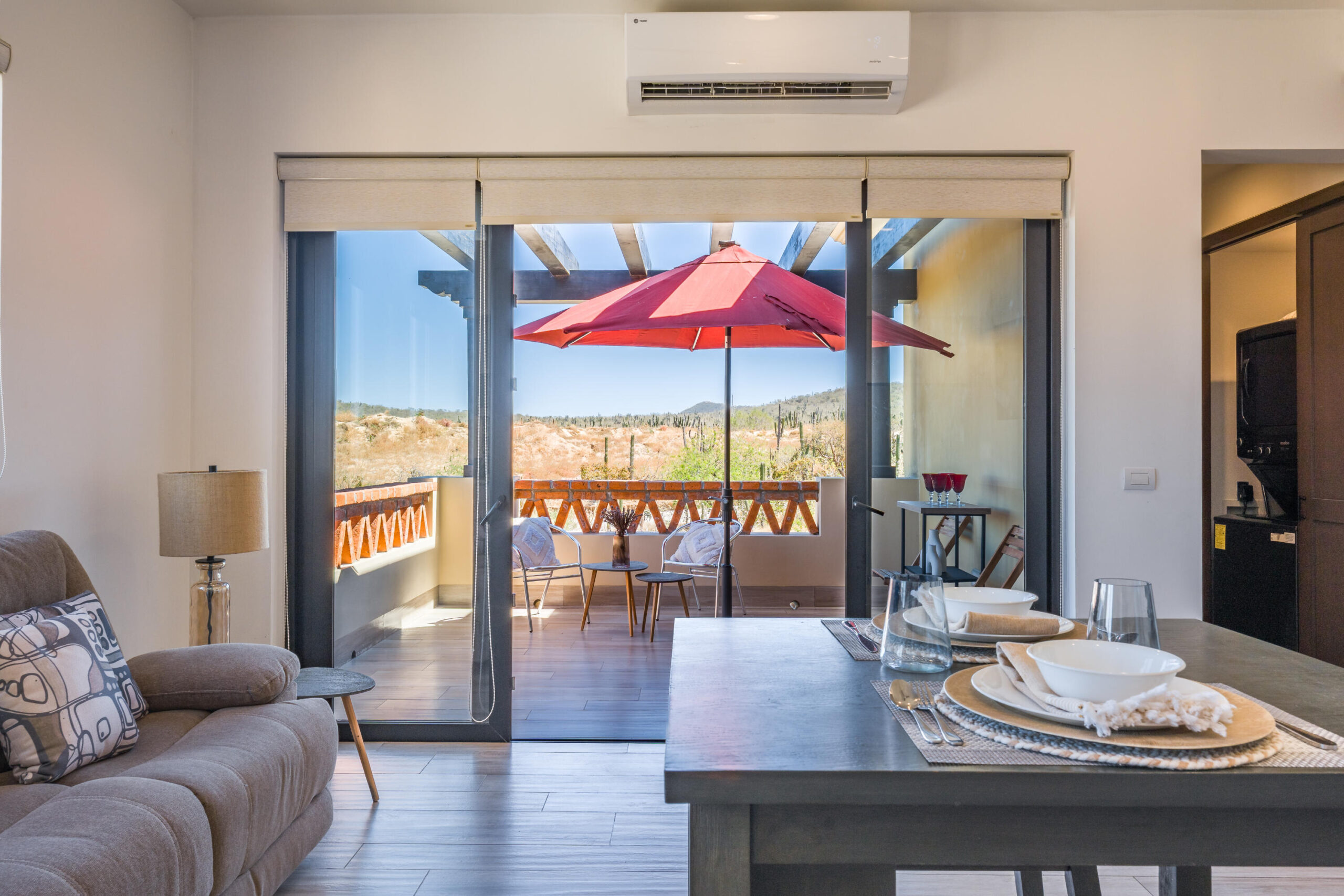 Los Cabos Dunes Residence Club Enjoy resort-style living with this 3-bedroom corner ground-floor residence at The Palmilla Dunes. This contemporary-style condo is offered fully furnished and turn-key, blending modern design with warm finishes, including travertine floors, parota wood furnishings, and GE Profile appliances. The ''Palm Garden Residence'' layout features a primary bedroom with a king bed and private terrace, plus two back bedrooms, one with two double beds and one with a king, making it ideal for family and guests. Indoor-outdoor living is seamless with pocket doors, a covered exterior terrace, and BBQ area, complemented by a private putting green perfect for fun and entertaining. An oversized one-car garage is located directly in front of the unit, and a luxury six-seater golf cart is included for convenient access to Palmilla's shopping centers, restaurants, and swimmable beach.Whether you're looking for a private vacation retreat or an investment rental, this property offers a ready-to-enjoy lifestyle, with optional access to The Dunes Club amenities, including tennis, pickleball, and paddle courts, gym and spa, semi-Olympic pool, jacuzzi, movie theater, sports bar, and clubhouse. for sale