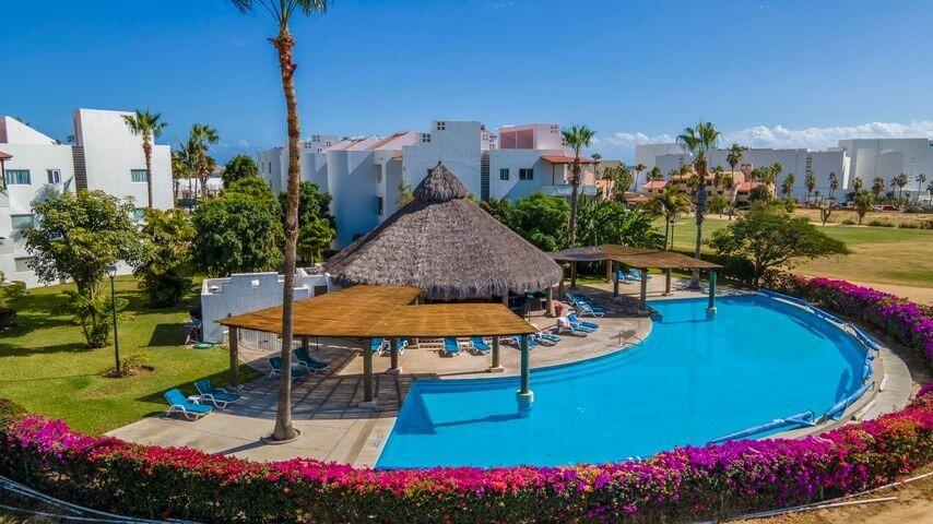 Los Cabos Costa Mare Income-producing condo in Costa Mare, a boutique 28-unit development just minutes from the Marina, beaches, golf courses, and top dining in Cabo San Lucas. More than real estate, this is a turnkey Airbnb business. Delivered fully furnished, professionally decorated, and already operating, including flat-screen TVs, towels, linens, pans, dishes, and everything needed to generate income from day one. The unit offers 2 bedrooms, 2 bathrooms, and 102 m² total (90 m² interior + 12 m² terrace), located on the second level, featuring a modern kitchen with quartz countertops and a private balcony with city for sale