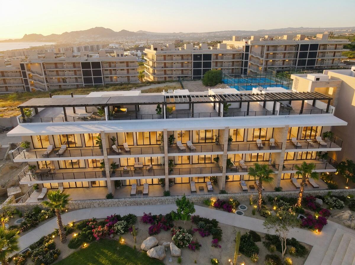 Los Cabos Palma Blanca Palma Blanca is a unique condominium development located in the heart of Cabo San Lucas, next to Pedregal de Cabo San Lucas. Couple of minutes walk downtown, this development is set apart from others in the area because it offers luxurious accommodations at an affordable price. Low density with 15 units. 2 of them being 3 BR | 3 BA, laundry room. Including an elevator, common pool and deck. Additionally, Palma Blanca is situated in a prime location that provides residents with stunning for sale