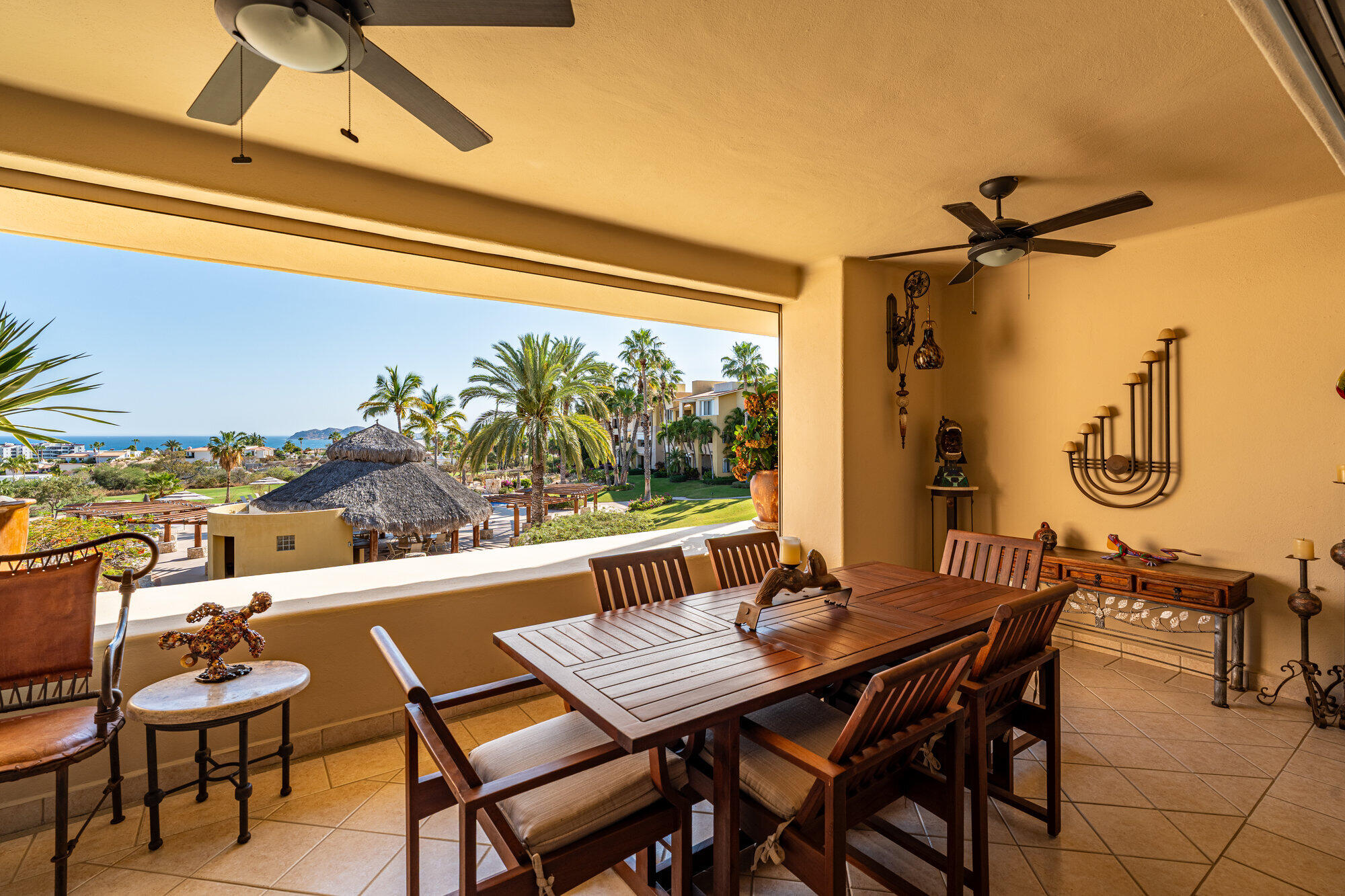 Los Cabos Gardenias Wake up to Baja sunrises from your primary bedroom's private balcony, or host friends on the main terrace overlooking the ocean and fairways from your 2 bedroom condo. Enjoy premium amenities like pickleball courts, a pool, jacuzzi, and a gym. Whether you are hitting the championship course in the morning, playing pickleball with neighbors, or just relaxing under the community palapa, the lifestyle here is completely effortless. This is an ideal match for those looking to downsize the maintenance while keeping the luxury lifestyle. The interior features brand new appliances and zero maintenance hassle. A big plus: it includes a valuable, large private garage perfect for your vehicle and golf gear. – VISTAVELA III, Cabo Corridor, Cabo Corridor, BS