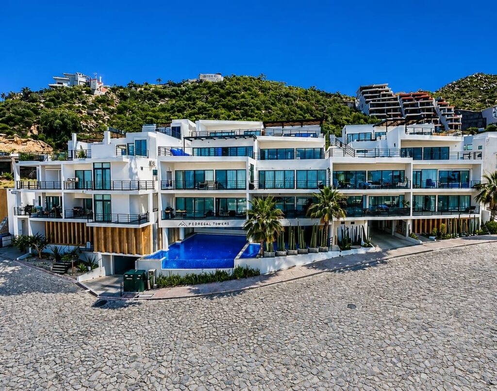 Los Cabos Pedregal Towers Pedregal Towers A03 is a rare 3BR/3BA condo in Cabo San Lucas exclusive Pedregal community, walkable to downtown and the marina. Floor-to-ceiling sliding doors connect the living area to a private terrace with city/marina – Condo Hacienda, San Jose del Cabo, BS